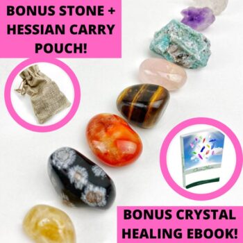 STARTER KIT: 7 Healing Crystals Chakra Pack + BONUS STONE & EBOOK